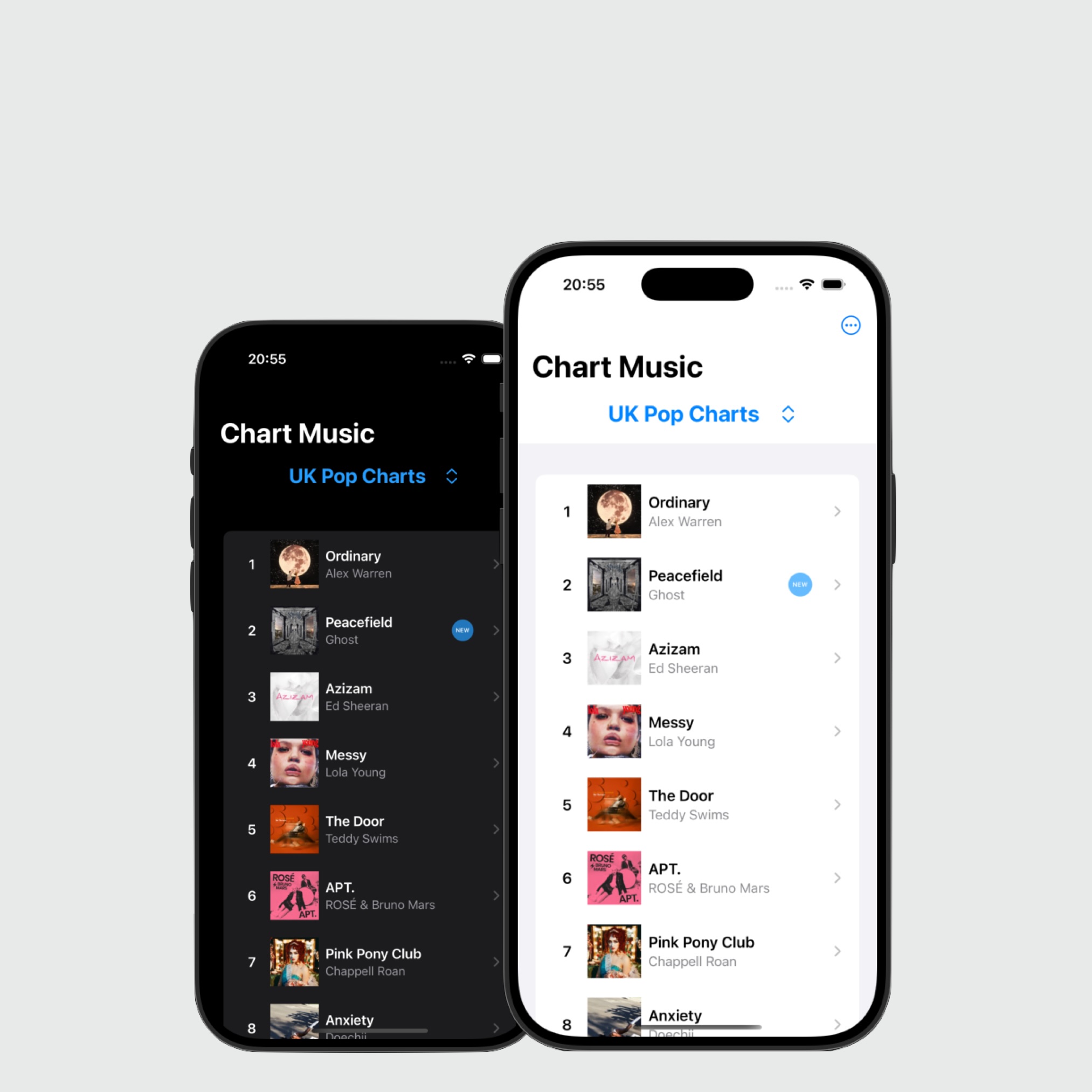 Chart Music app interface - Data Driven Success for music producers