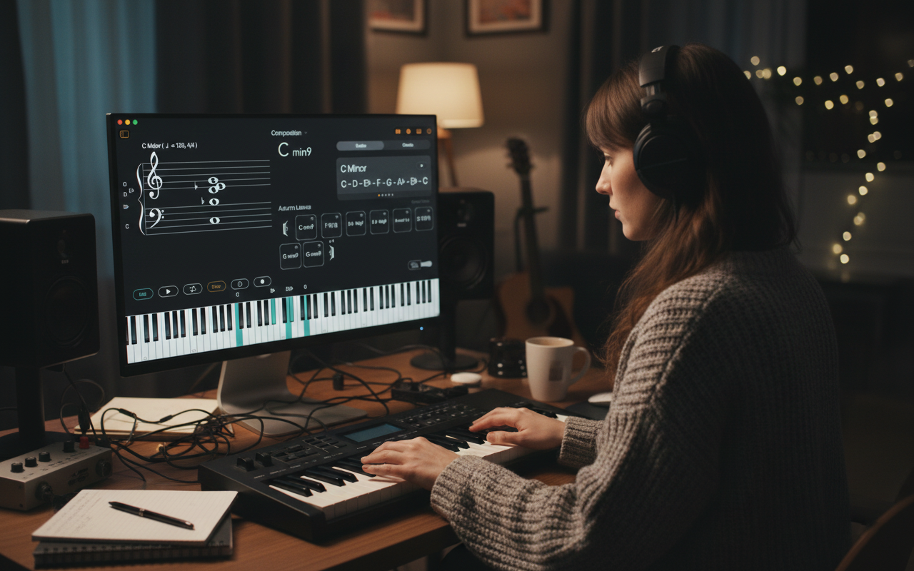 Chordio music theory app interface - Master Music Theory & Composition